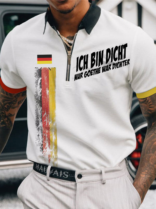 Männer Nur Goethe Krieg Dichter Bedruckt Kurzarm Polo T-Shirt