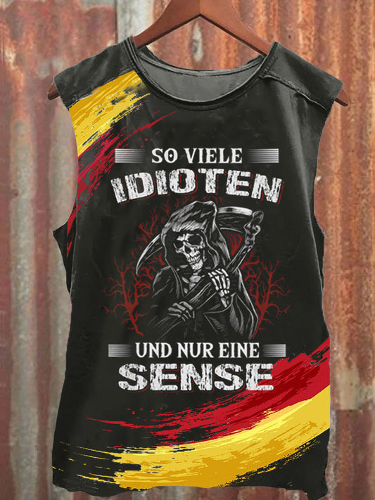Herren So Volle Ldioten Und Nur Eine Sense Bedruckte Weste