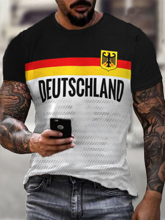 Deutschland bedrucktes Kurzarm-T-Shirt für Männer