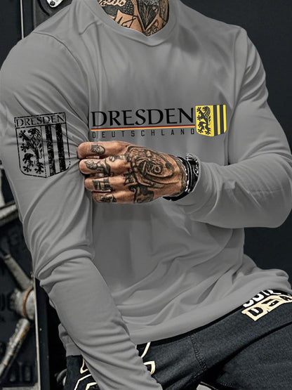 Bedrucktes Langarm-T-Shirt für Männer Dresden Deutschland