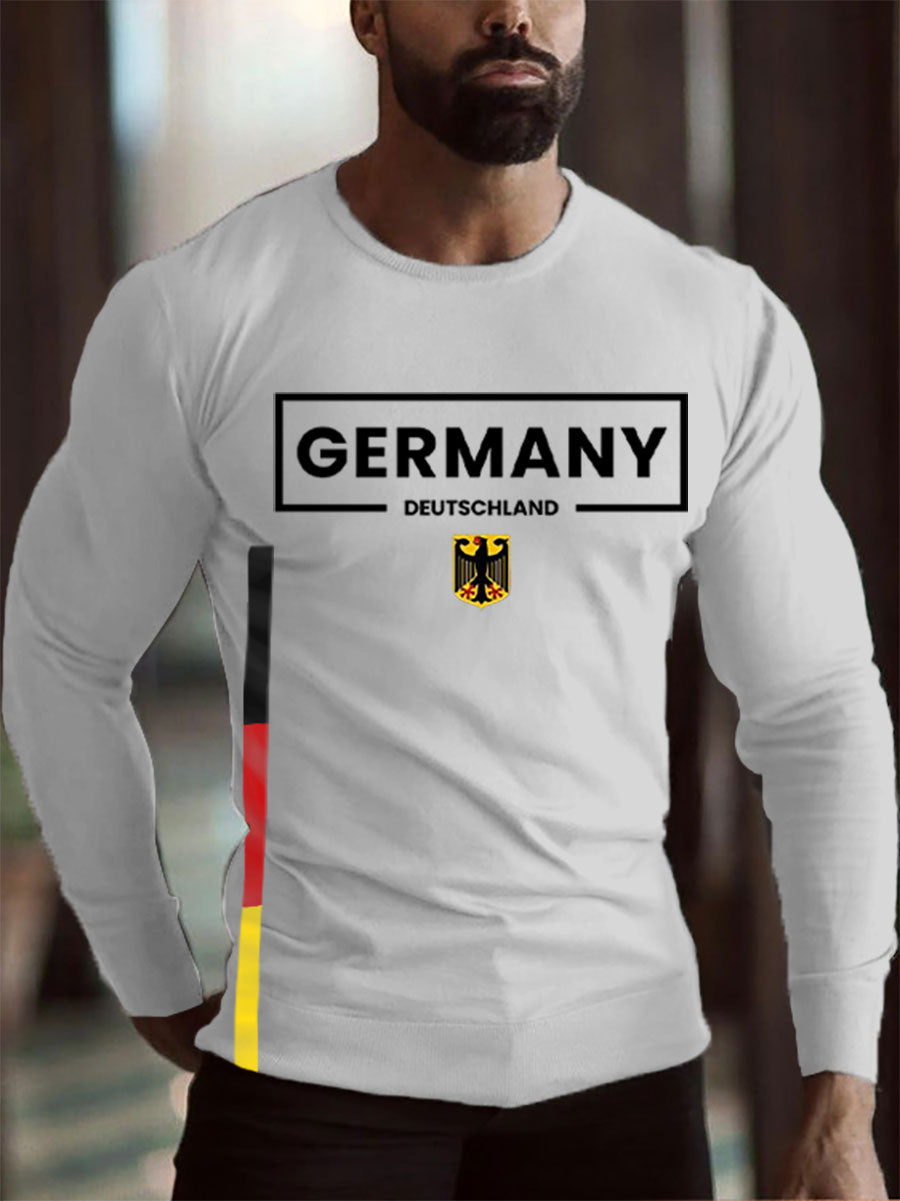 Männer Deutschland gedruckt Langarm T-Shirt