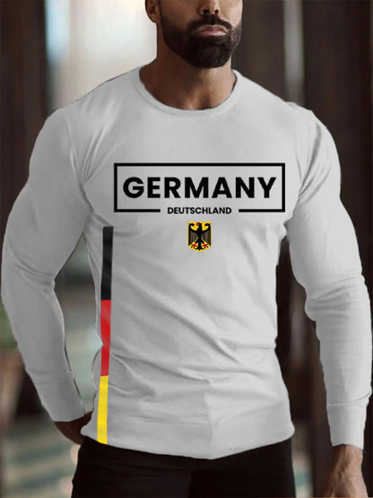 Männer Deutschland gedruckt Langarm T-Shirt