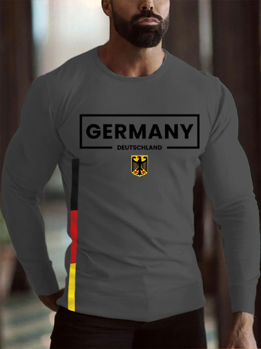 Männer Deutschland gedruckt Langarm T-Shirt