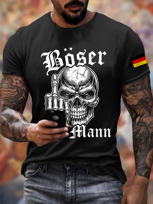 Herren Böser Alter Mann Print T-Shirt