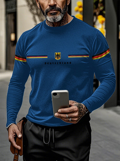Männer Deutschland gedruckt Langarm T-Shirt