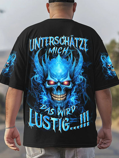 Herren UNTERSCHÄTZE MICH DAS WIRD LUSTIG VOLLSTÄNDIGER DRUCK Bedrucktes T-Shirt