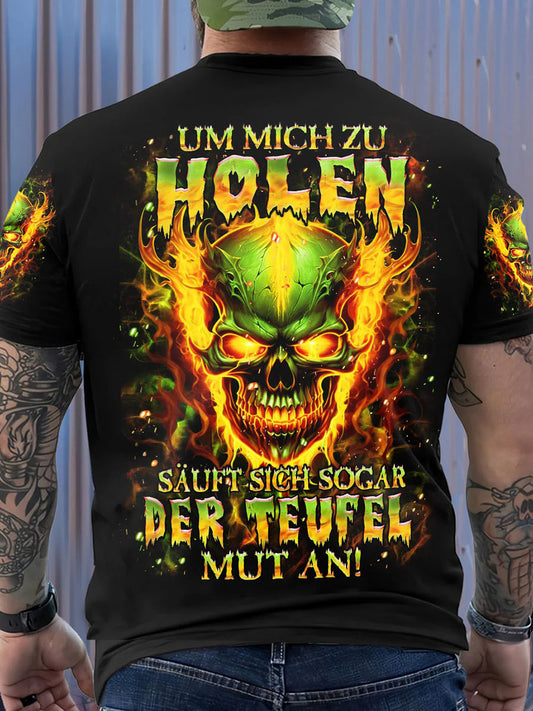 Herren UM MICH ZU HOLEN VOLL STÄNDIGER DRUCK Bedrucktes T-Shirt