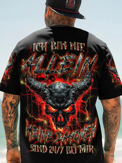 ICH BIN NIE ALLEIN VOLL STÄN DIGER DRUCK Bedrucktes T-Shirt für Männer