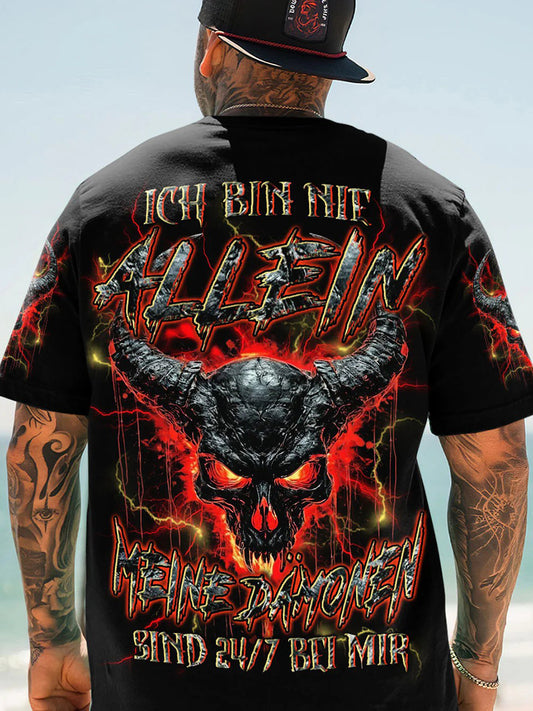 ICH BIN NIE ALLEIN VOLL STÄN DIGER DRUCK Bedrucktes T-Shirt für Männer
