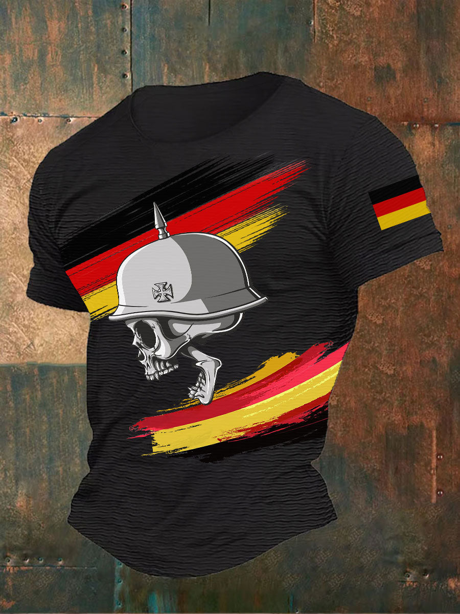 Männer Eisernes Kreuz Schädel bedrucktes T-Shirt