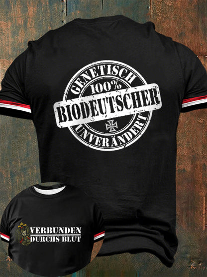 Herren BIO Deutscher - Verbunden Durchs Blut Bedrucktes Kurzarm T-Shirt