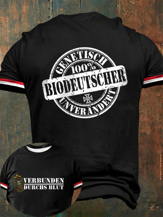 Herren BIO Deutscher - Verbunden Durchs Blut Bedrucktes Kurzarm T-Shirt
