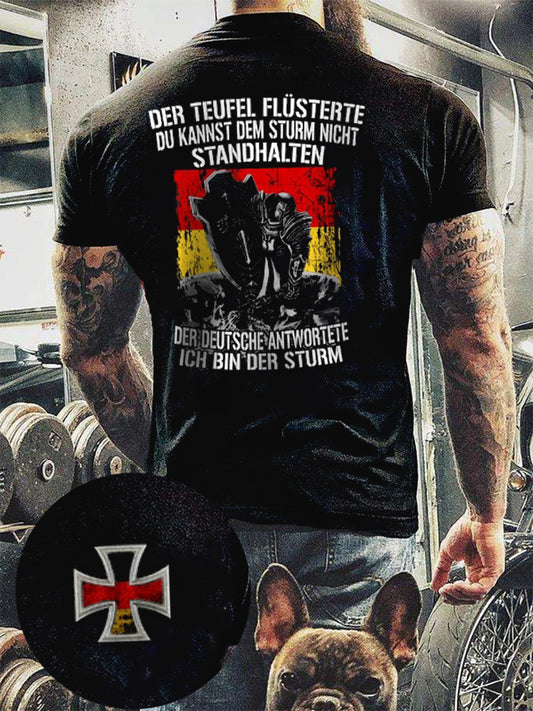 Herren Deutscher Sturm bedrucktes Kurzarm-T-Shirt