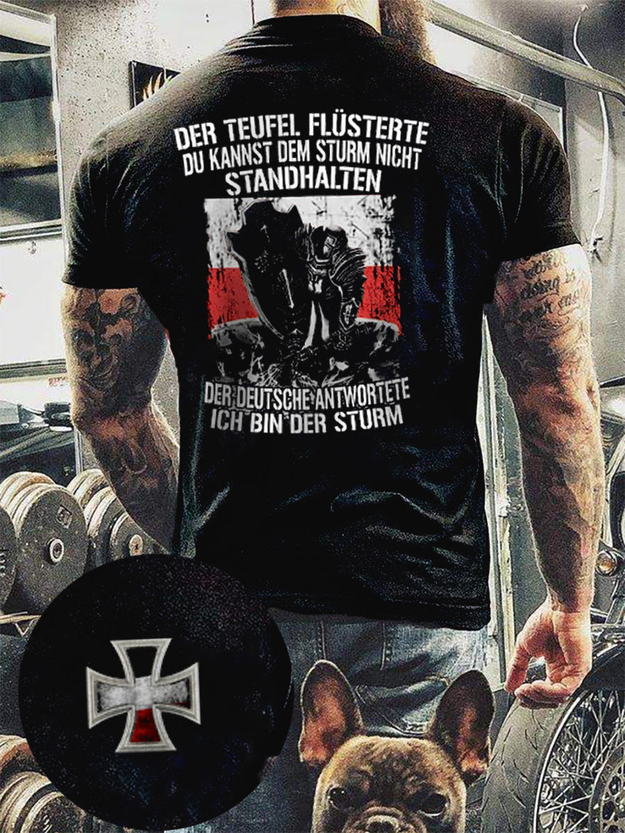 Herren Deutscher Sturm bedrucktes Kurzarm-T-Shirt