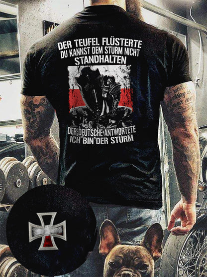Herren Deutscher Sturm bedrucktes Kurzarm-T-Shirt