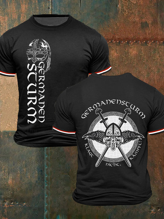 Männer Germanen sturm bedrucktes Kurzarm-T-Shirt