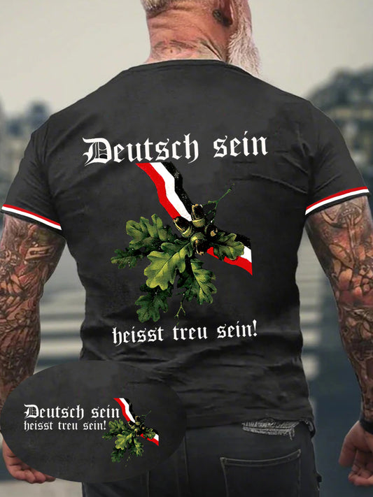 Herren Deutsch Sein Heisst Treu Sein bedrucktes Kurzarm-T-Shirt