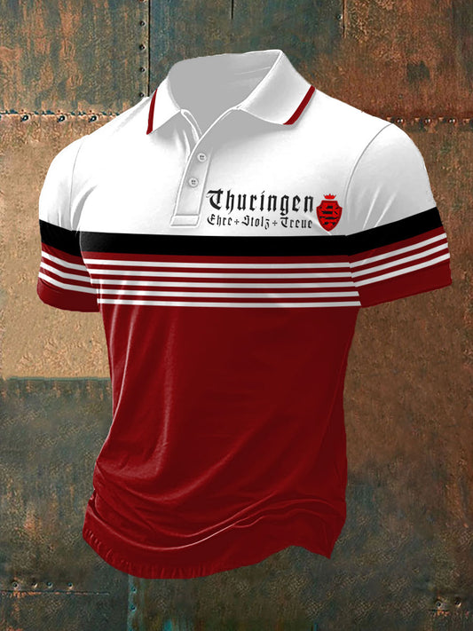 Kurzarm-Polo-Shirt für Herren Thü ringen ehre stolz treu