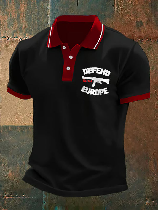 Herren Defend Europe Kurzarm-Polos hirt