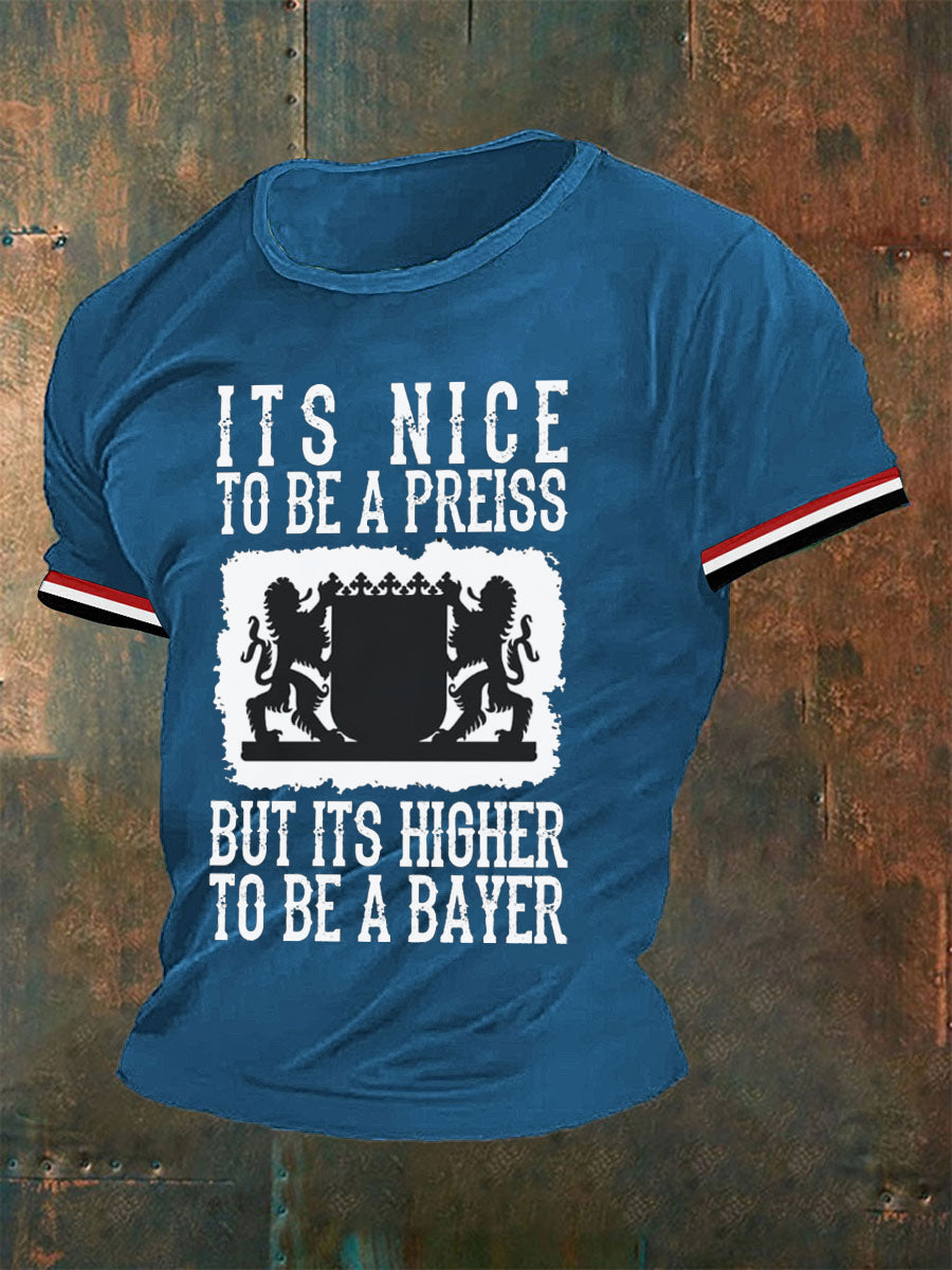 Männer sind höher, um ein Bayer-T-Shirt zu sein