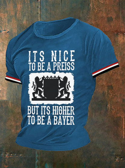 Männer sind höher, um ein Bayer-T-Shirt zu sein