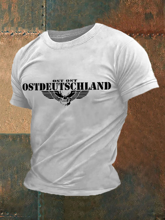 Kurzarm-T-Shirt für Männer mit Totenflügel-Druck
