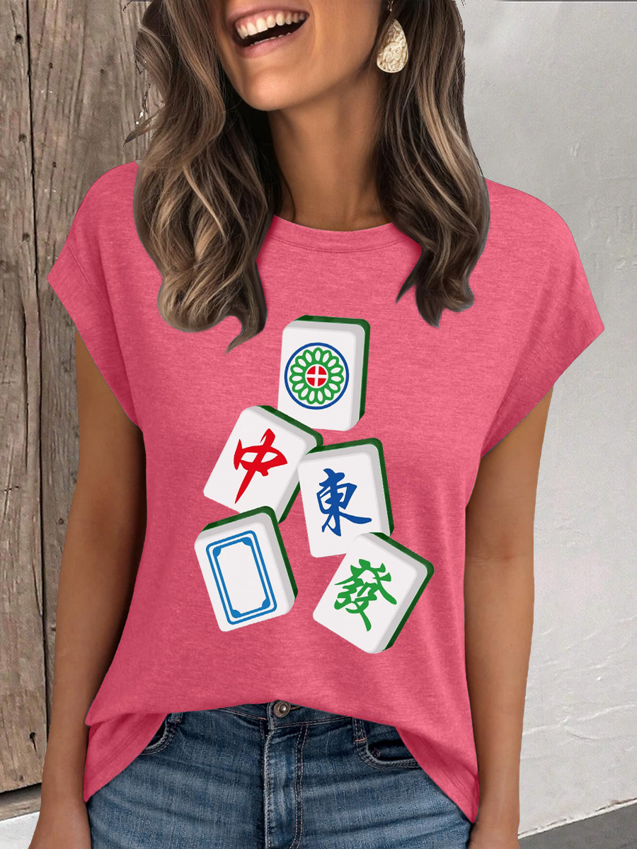 Damen Mahjong Casual T-Shirt
