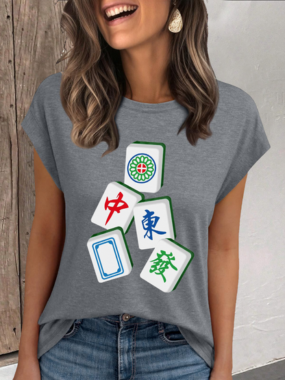 Damen Mahjong Casual T-Shirt