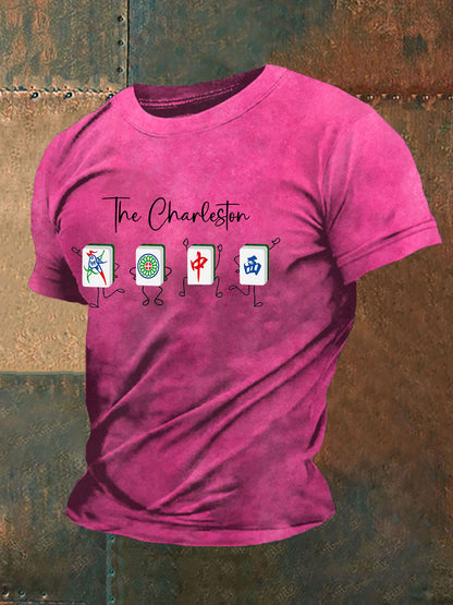 Herren-T-Shirt mit lustiger Mahjong-Print