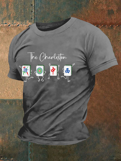 Herren-T-Shirt mit lustiger Mahjong-Print