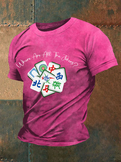 Herren-T-Shirt mit lustiger Mahjong-Print