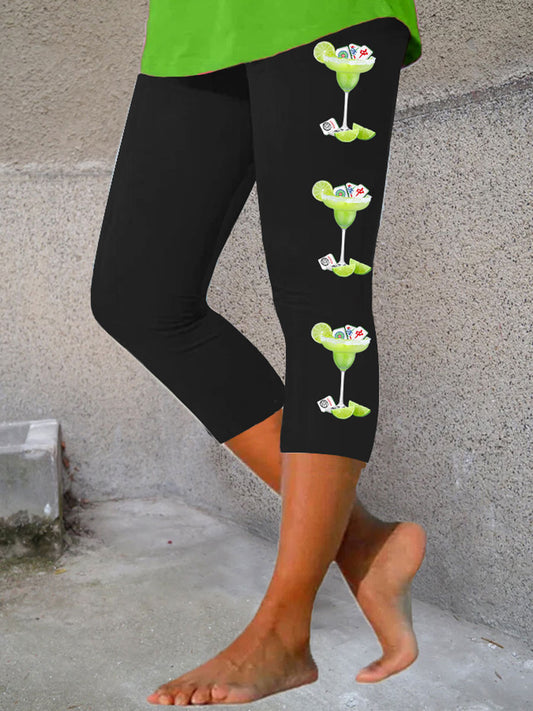 Damen-Leggings mit lustiger Mahjong-Print