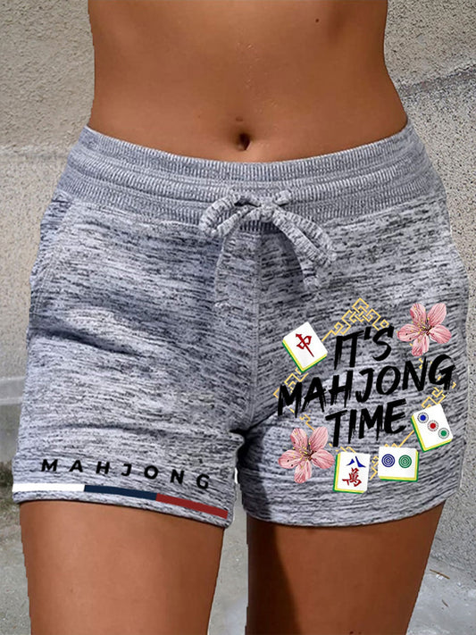 Damen-Leggings mit lustiger Mahjong-Print