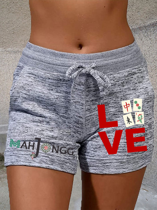 Damen-Leggings mit lustiger Mahjong-Print