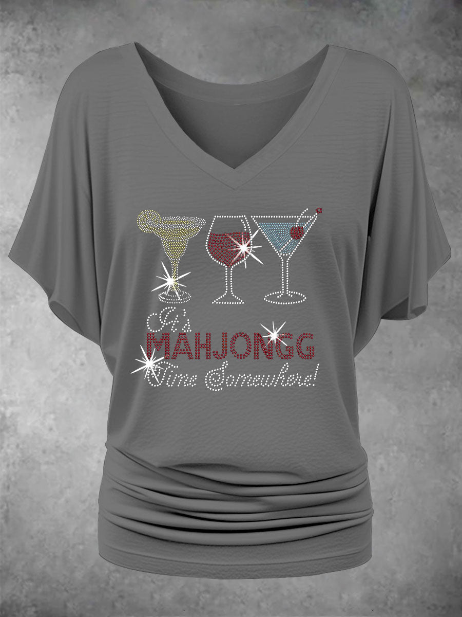 Damen-T-Shirt mit Mahjong-Print