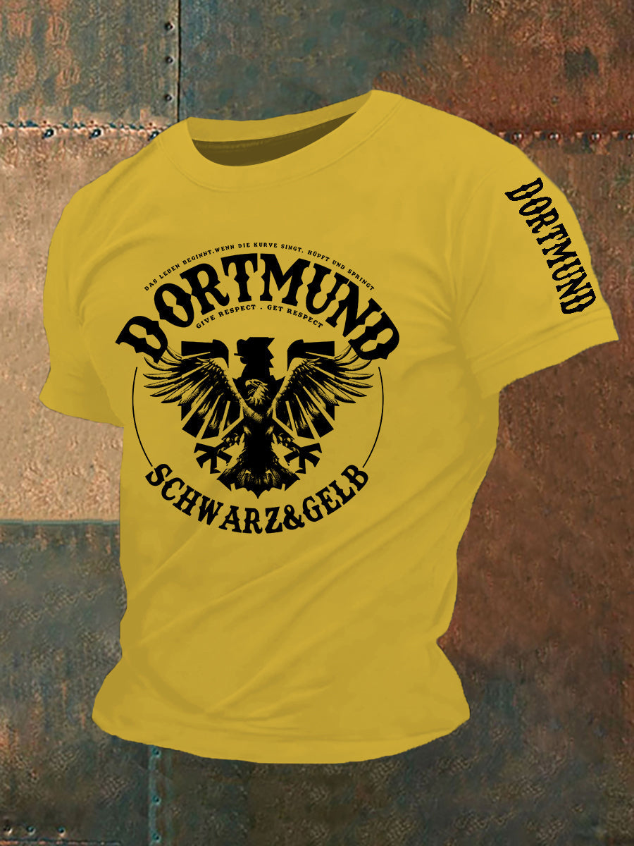 Männer Dortmund bedrucktes Kurzarm-T-Shirt