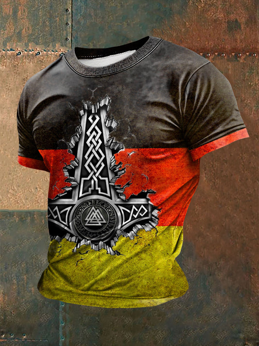 Deutsches Wikinger-Bedrucktes Kurzarm-T-Shirt für Männer
