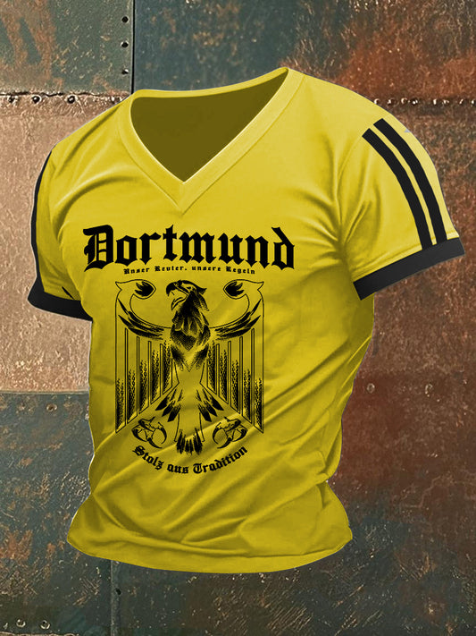 Männer Dortmund bedrucktes Kurzarm-T-Shirt
