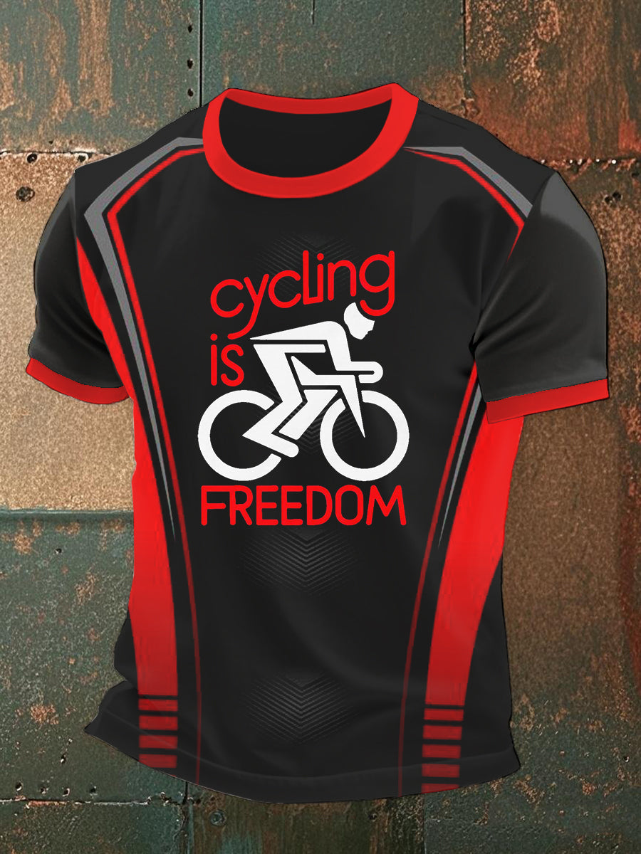 Männer Radfahren ist Freiheit kurze Ärmel T-Shirt