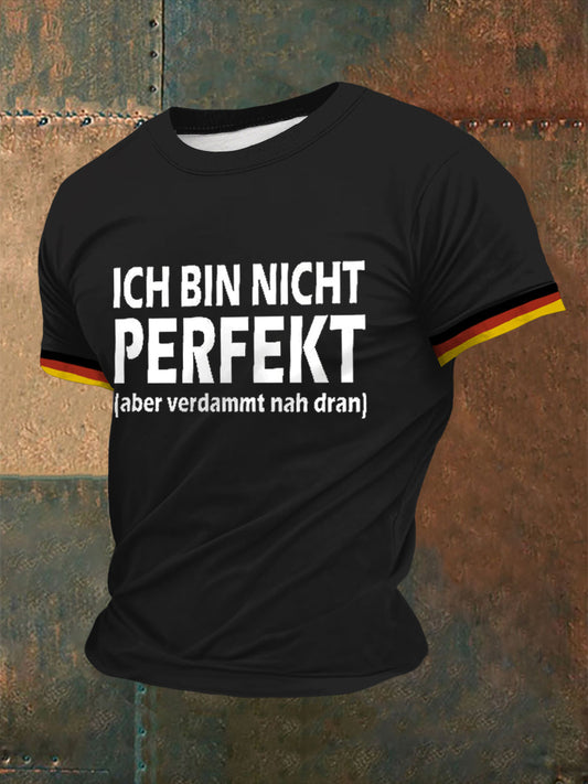 Herren Ich Bin Nicht Perfekt Bedrucktes Kurzarm-T-Shirt