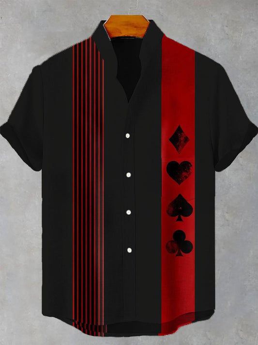 Herren-Poker-Kurzarm-Shirt