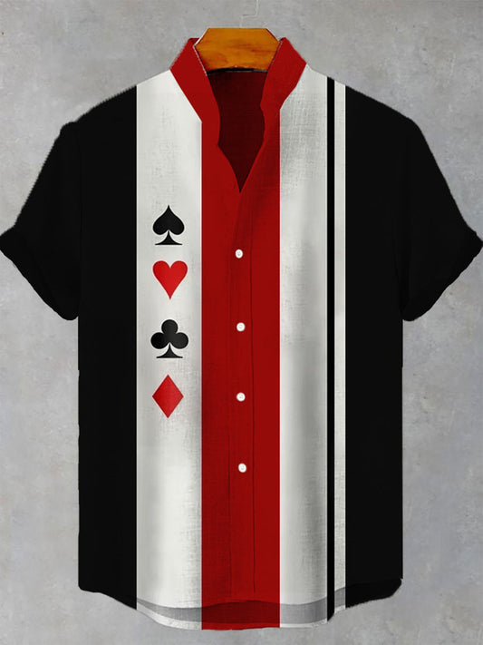 Herren-Poker-Kurzarm-Shirt