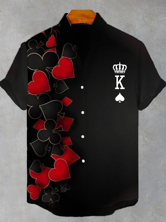 Herren-Poker-Kurzarm-Shirt