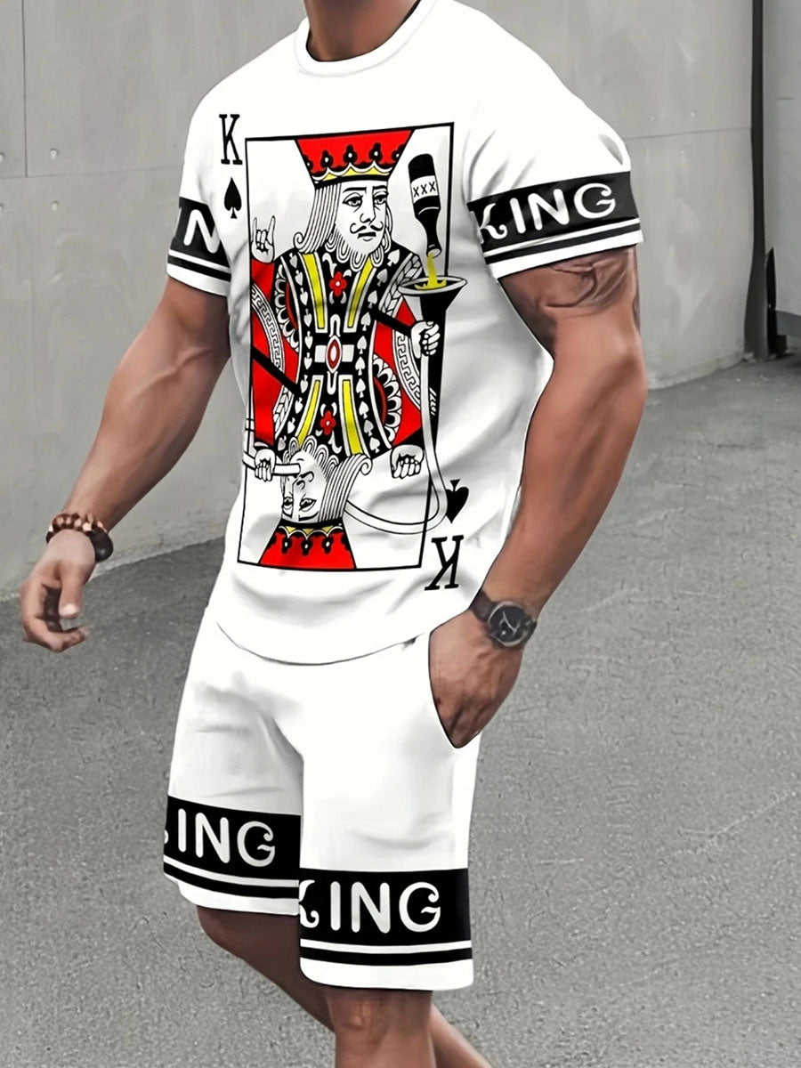 Herren Poker Print Freizeit anzug