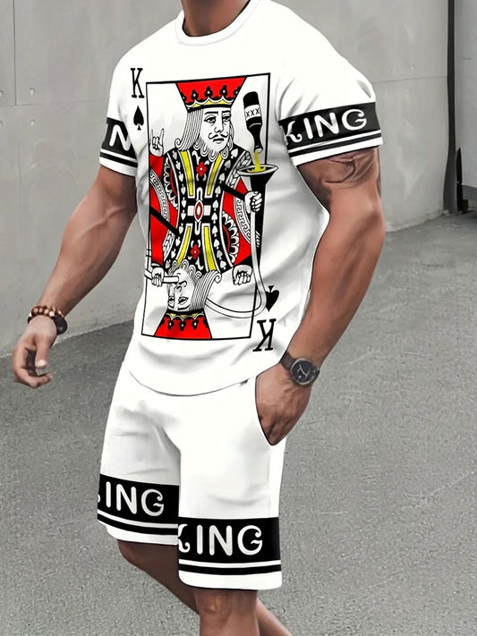 Herren Poker Print Freizeit anzug