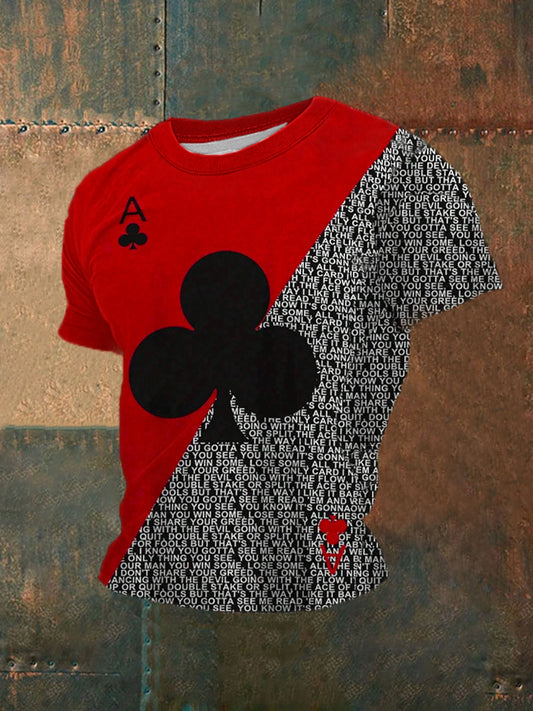 Herren Poker gedruckt lässig T-Shirt