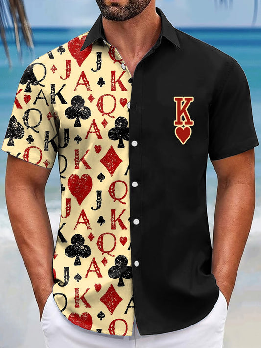 Herren-Resort-Stil Poker King of Hearts Shirts