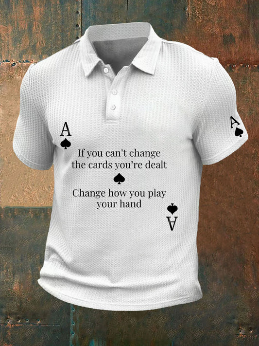 Herren Poker Philosophie des Lebens Waffel stoff T-Shirt
