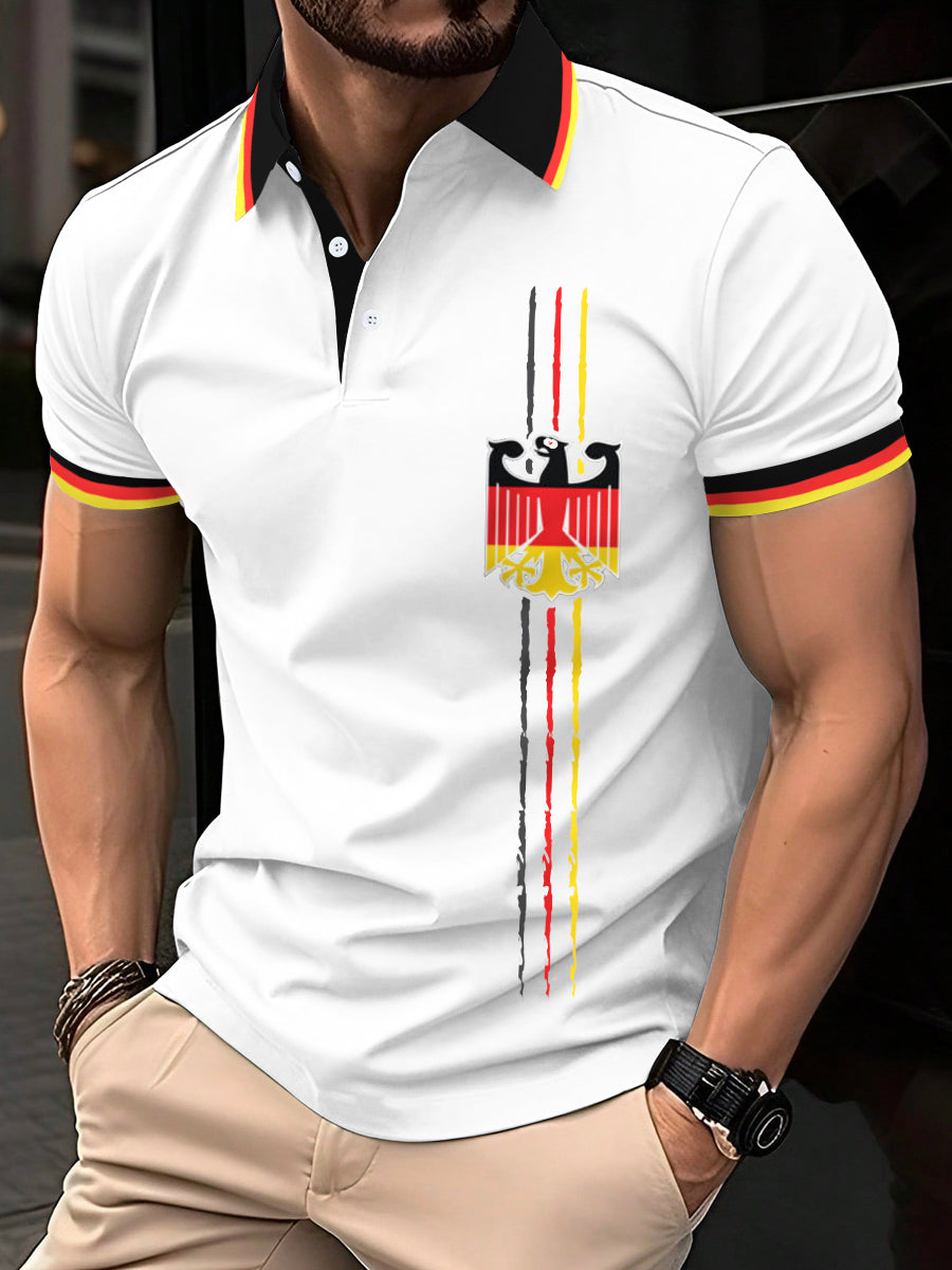 Herren Vintage Deutschland Print Casual Top