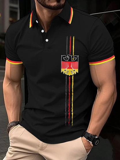 Herren Vintage Deutschland Print Casual Top